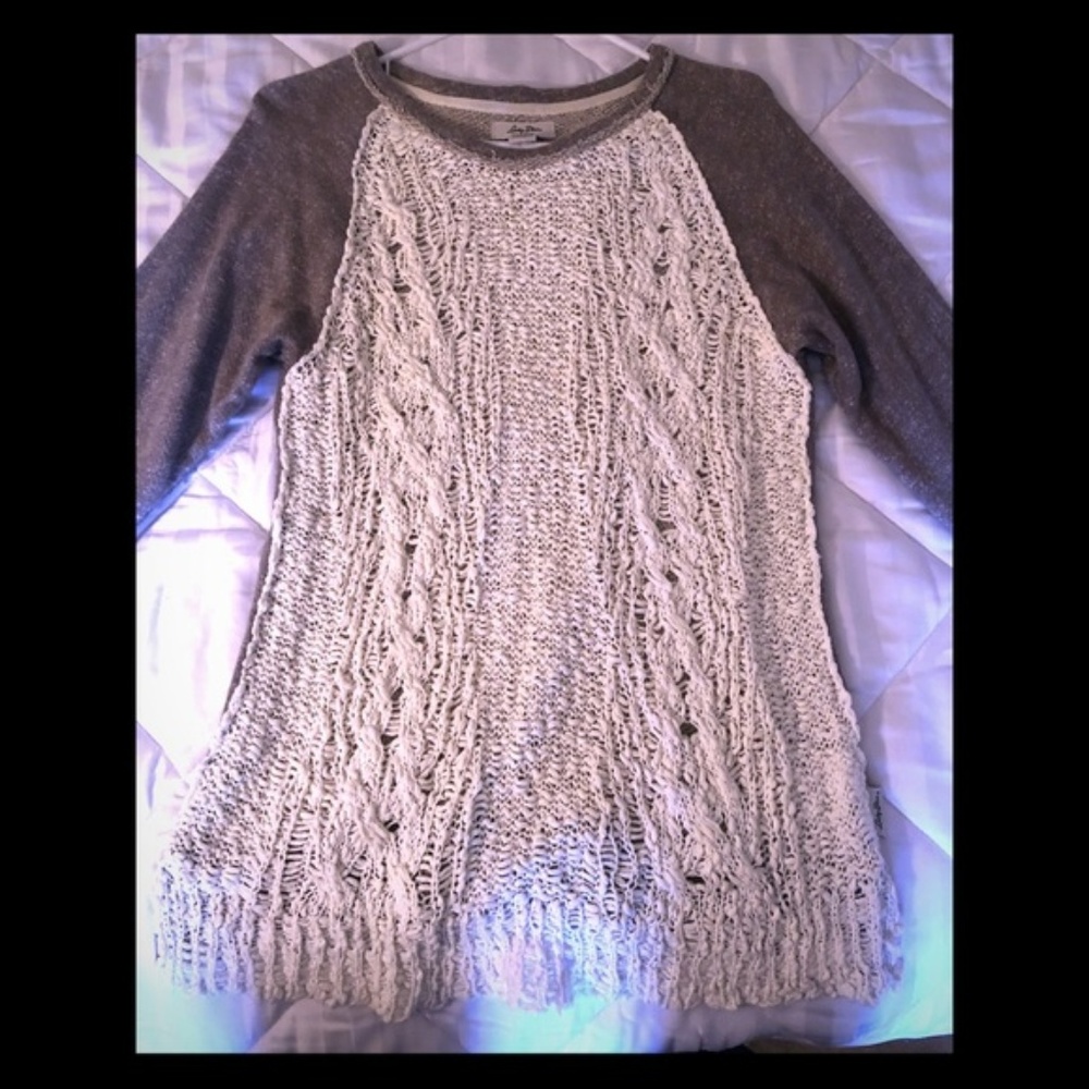 Lucky Brand Crochet Sweatshirt